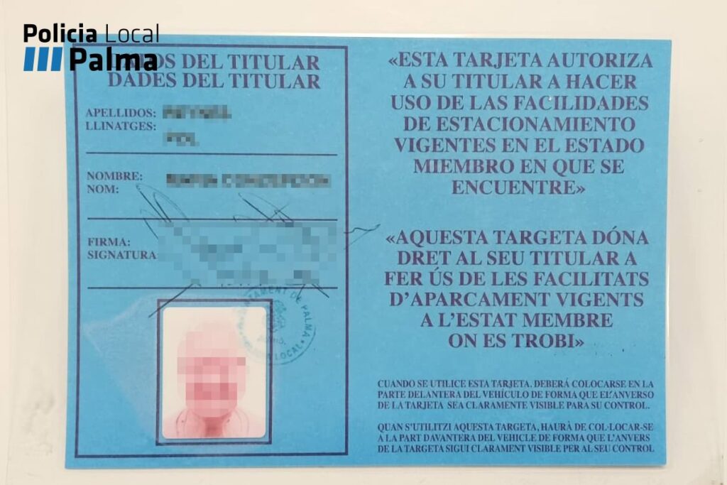 Pillado usando la tarjeta de aparcamiento de su suegra fallecida en Palma: se enfrenta a una multa de hasta 6.000 euros