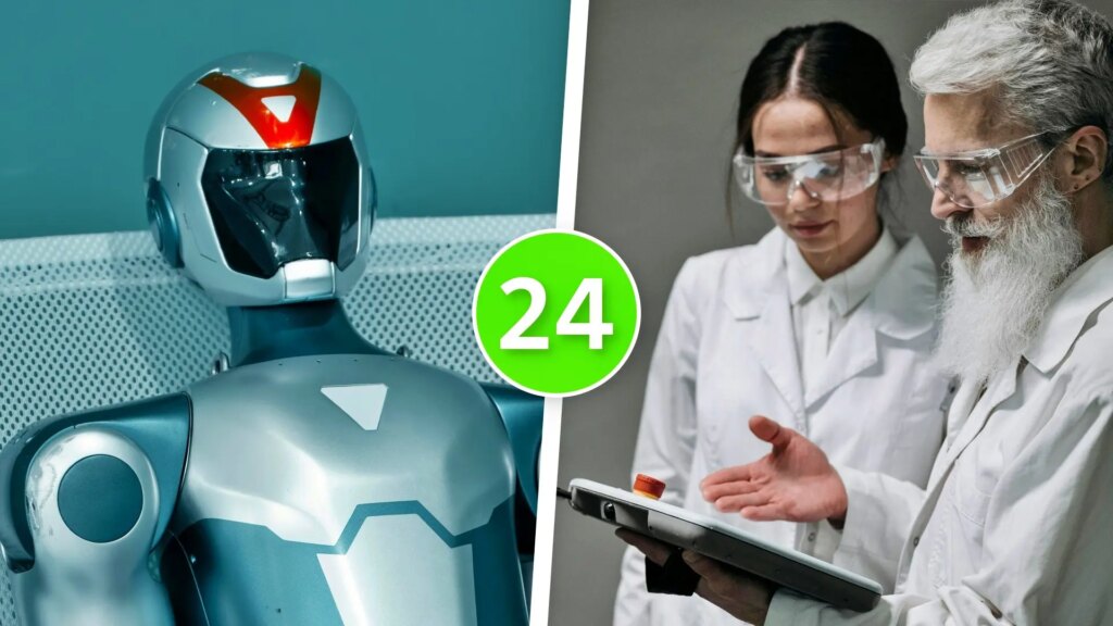 Un robot de almacén en movimiento siendo alimentado por un haz de luz láser invisible