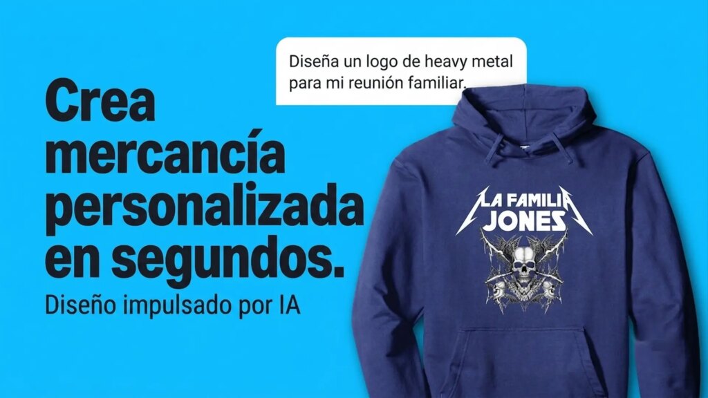 Una persona diseñando ropa personalizada con IA en Amazon