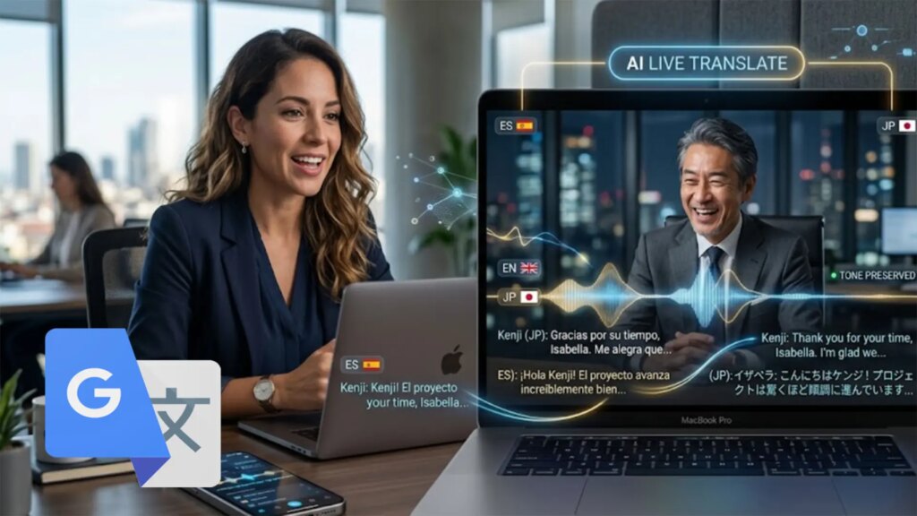 Persona hablando con voz natural en diferentes idiomas gracias a IA de Google