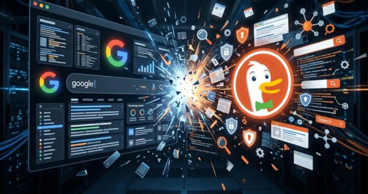 Imagen de un usuario seleccionando DuckDuckGo en lugar de resultados de IA en Google