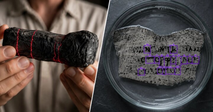Consiguen descifrar un papiro calcinado durante la erupción del Vesubio con la ayuda de inteligencia artificial