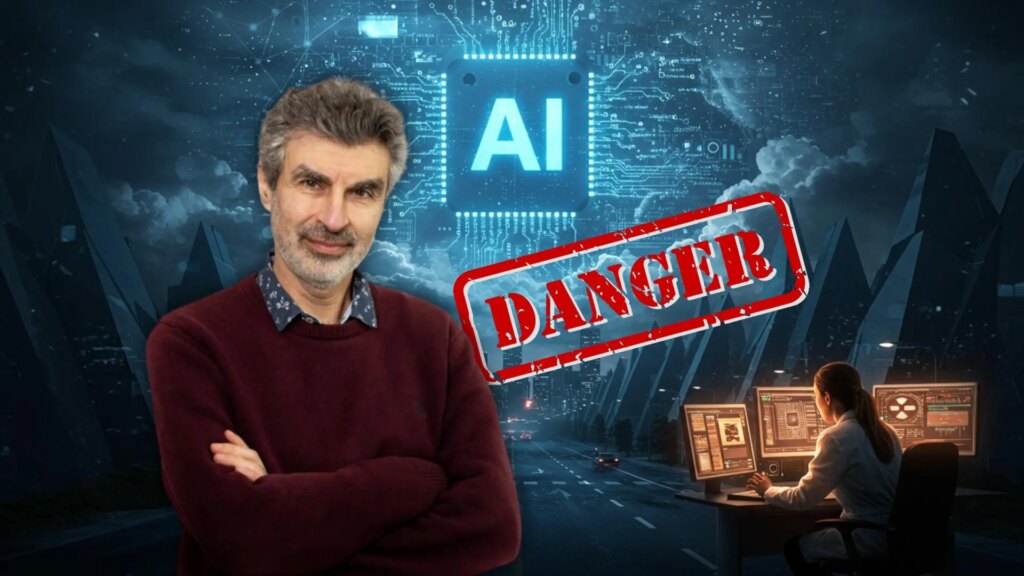 Yoshua Bengio en una conferencia analizando los riesgos catastróficos de la IA y la falta de control humano
