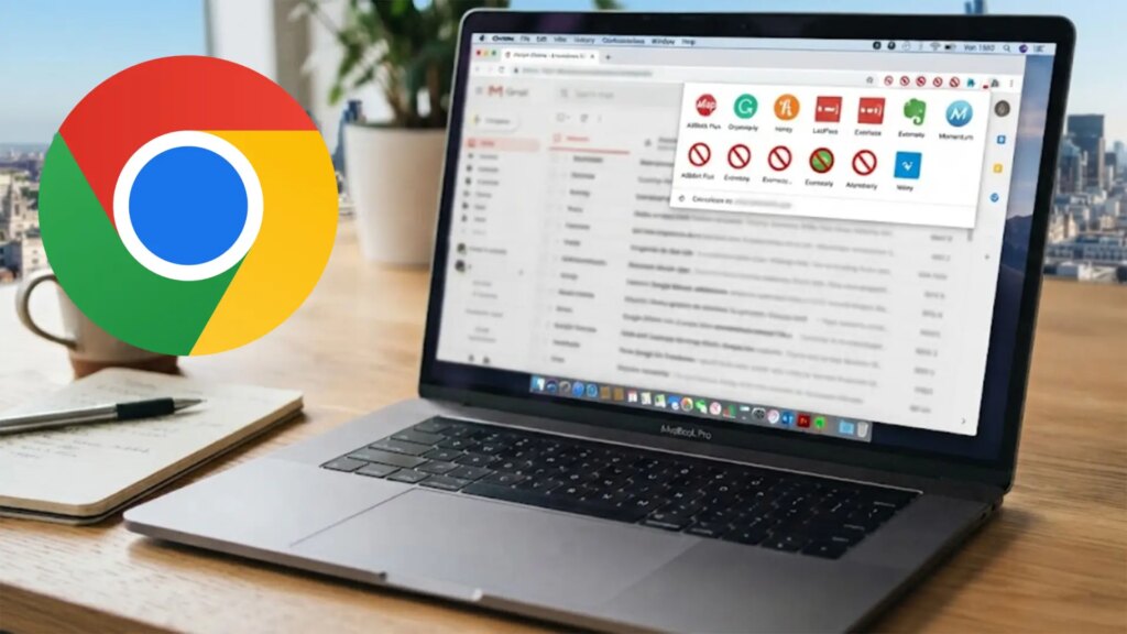 Interfaz de Chrome Store con advertencia sobre extensiones de IA prohibidas, reflejando el control corporativo sobre herramientas digitales