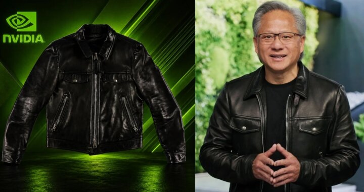 Jensen Huang firmando su chaqueta de cuero antes de subastarla como símbolo de poder en la industria de la IA